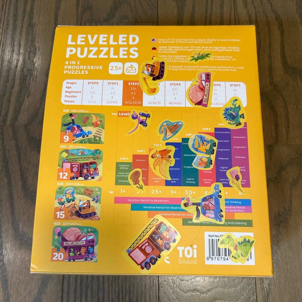 TOI World Puzzles for Kids Aged 2.5+ Dinosaur Traffic (set of 4 puzzles) - Picture 2 of 4